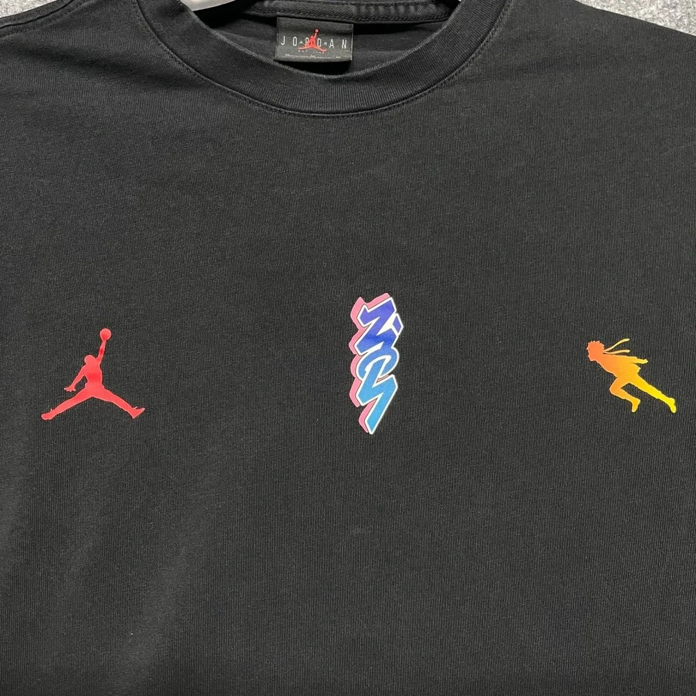 Jordan x Naruto Shippuden Zion Shirt Mens Large Black Kyuubi Long Sleeve DO6597